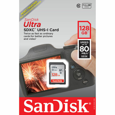 Sandisk Ultra SDXC 128GB Class 10 UHS-I memóriakártya