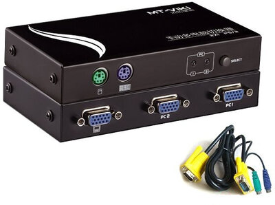 M-CAB KVM0815 2 portos KVM switch VGA, PS/2 csatlakozóval