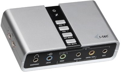 i-Tec 7.1 USB hangkártya (7 csatorna + 1 csatorna Subwoofer-nek) SPDIF