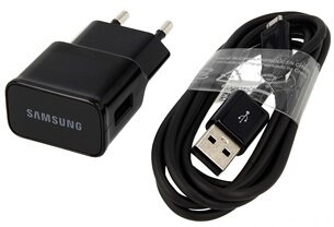 Samsung hálózati töltő adapter + microUSB kábel, EP-TA12EBE, fekete