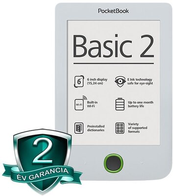 Pocketbook Basic 2 6" E-book olvasó - Fehér