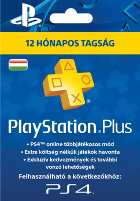 SONY PSN PlayStation Plus 365 napos feltöltőkártya (PS4)