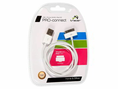 Tracer TRAKBK43613 PRO Connect USB - Apple 30pin kábel 1.5m Fehér