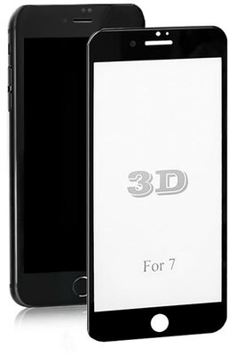 Qoltec Premium 51413 iPhone 7 3D edzett üvegfólia kijelzővédő - Átlátszó/Fekete