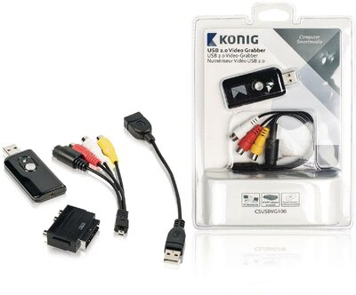 König CSUSBVG100 USB Videograbber - Digitalizáló -Fekete