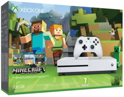 Microsoft Xbox One S 500GB Fehér + Minecraft Játék