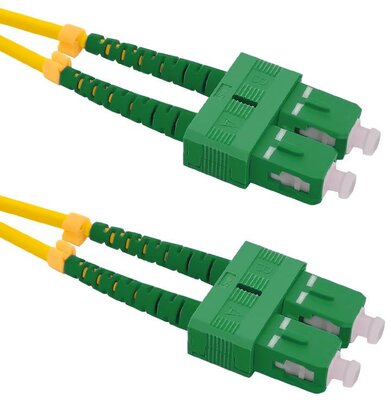 Qoltec 54008 optikai patch kábel SC/APC SM Duplex 3m - Sárga