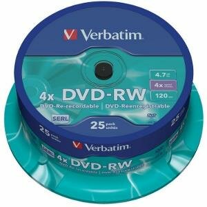 Verbatim 43639 DVD-RW Újraírható DVD lemez Hengerdoboz 25db