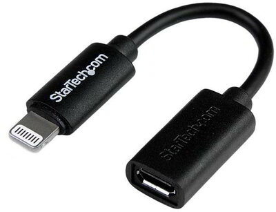 Startech USBUBLTB Micro USB B - Apple Lightning adat/töltőkábel 0,1m - Fekete
