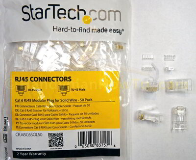 Startech CRJ45C6SOL50 RJ45 moduláris csatlakozó (50db)