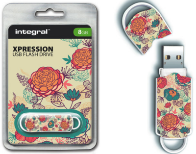 Integral 8GB Xpression Floral USB 2.0 Pendrive - Virág mintás