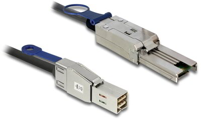 Delock 83572 Mini SAS HD SFF-8644 - Mini SAS SFF-8088 (apa - apa) kábel 2m - Fekete