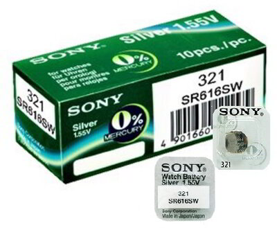 Sony SR616SW (321) ezüst-oxid gombelem (10db/csomag)