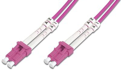 Digitus DK-2533-10-4 optikai patch kábel LC Duplex MM 10m - Magenta