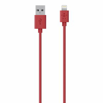 Belkin F8J148BT04-RED USB -Lightning Sync and Charge kábel 1,2m - Piros