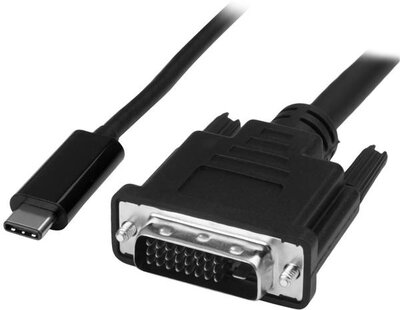 Startech CDP2DVIMM2MB USB-C - DVI Adapter kábel 2m Fekete