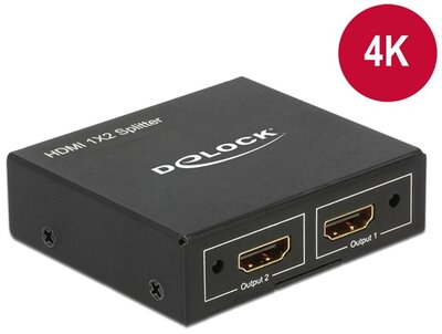 DelockSplitter HDMI 1 -2x HDMI adapter - Fekete