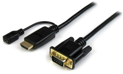 Startech HD2VGAMM6 HDMI - VGA (Apa-Apa) Adapterkábel 1.8m Fekete