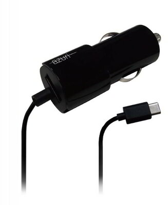 Azuri USB-C Autós töltő (2.4 amp) - Fekete