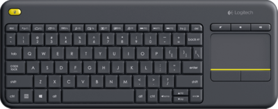 Logitech K400 Plus Wireless Touch Billentyűzet Smart TV-hez ESP - Fekete