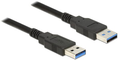 Delock 85059 USB 3.0 Type-A - USB 3.0 Type-A (apa - apa) kábel 0.5m - Fekete