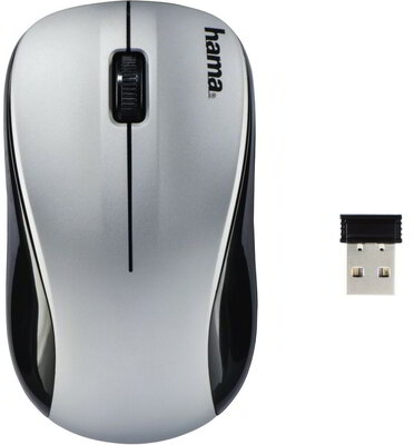 Hama AM-8100 Vezeték nélküli Optikai Egér Fekete-Ezüst