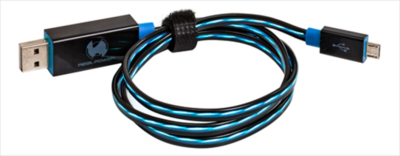 Ultron RealPower LED USB - Micro USB Sync and Charge kábel 0.74 m - Kék/Fekete