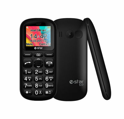eSTAR S17 Senior kártyafüggetlen mobiltelefon - Fekete