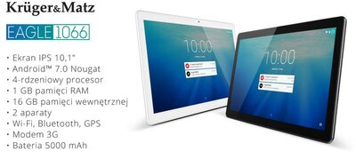 Krüger&Matz 10.1" Eagle 1066 16GB 3G&WiFi Tablet Silver