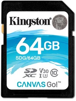 Kingston 64GB SD Canvas Go (SDXC Class 10 UHS-I U3) (SDG/64GB) memória kártya