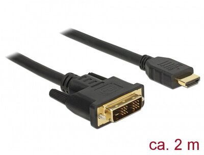 DELOCK kábel DVI 18+1 male to HDMI male, 2m
