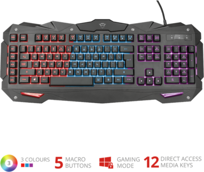 TRUST GXT 840 Myra Gaming Billentyűzet Magyar