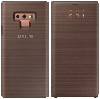 Samsung EF-NN960PAEGWW Galaxy Note 9 Gyári LED View Flip Tok - Barna