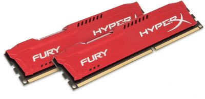 Kingston HyperX Fury Red 8GB DDR3 memória CL10 Kit (HX316C10FRK2/8)