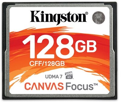 Kingston Memóriakártya CF (CompactFlash) 128GB UDMA7 VPG-65 Canvas Focus (150/130)