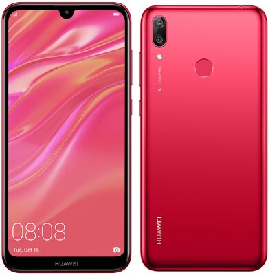 Huawei Y7 (2019) DualSIM Kártyafüggetlen Okostelefon - Piros (Android)