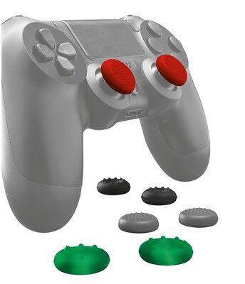TRUST Játékvezérlő Kiegészítő GXT 262 Csúszásgátló gumi borítás, piros, fekete, szürke, zöld PS4