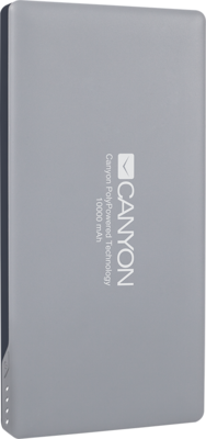CANYON Power bank 10000mAh (Lithium Polymer akkumulátorokkal) - Sötétszürke színben