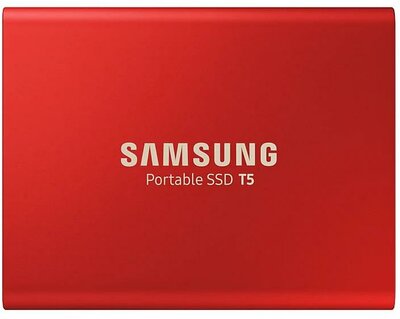 Samsung External (Külső) SSD T5 Portable, 1 TB, 540/540Mb/s, USB 3.1 Gen.2, Piros színben