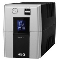 AEG UPS Protect A. (3+1 IEC13) 500VA (300 W) LINE-INTERACTIVE szünetmentes, torony, LCD - USB/RS232, +DIN-adapter