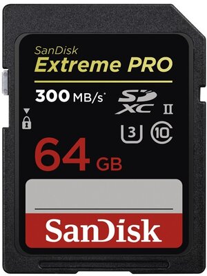 SANDISK EXTREME PRO 64GB Memóriakártya SDHC, 300MB/S, UHS-II, U3
