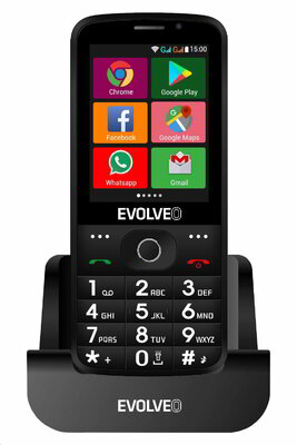 Evolveo EasyPhone SGM EP900-ADB Kártyafüggetlen Mobiltelefon idősek számára - Fekete