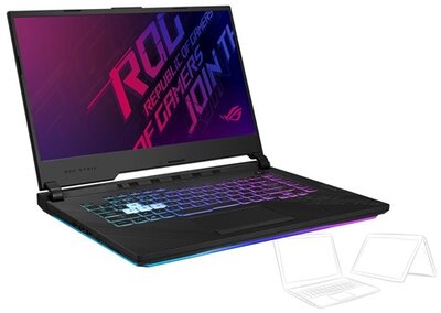 Asus ROG Strix G15 (G512LI) - 15.6" FullHD IPS 144Hz, Core i5-10300H, 8GB, 512GB SSD, nVidia GeForce GTX 1650TI 4GB, DOS - Fekete Gamer Laptop
