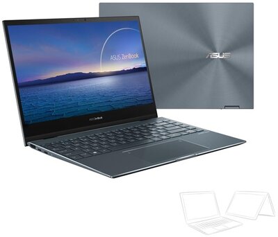 Asus ZenBook Flip 13 (UX363JA) - 13.3" FHD IPS Touch, Core i7-1065G7, 16GB, 512GB SSD, Microsoft Windows 10 Home - Fenyőszürke Átalakítható Ultrabook