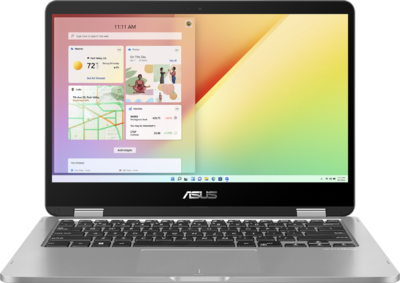 Asus VivoBook Flip 14 (TP401MA) - 14" HD Touch, Pentium-N5030, 4GB, 128GB eMMC, Microsoft Windows 11 Home S - Szürke Átalakítható Laptop