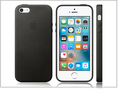 Apple iPhone 5/5S/SE eredeti gyári bőr hátlap MMHH2ZM/A Fekete