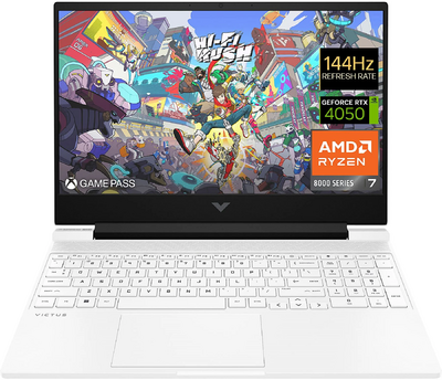 HP Victus 15 AY7L8EA - 15,6" FullHD, Ryzen 7-8845HS, 16GB, 1TB SSD, nVidia GeForce RTX 4050 6GB, DOS - Fehér Gamer Laptop 3 év garanciával