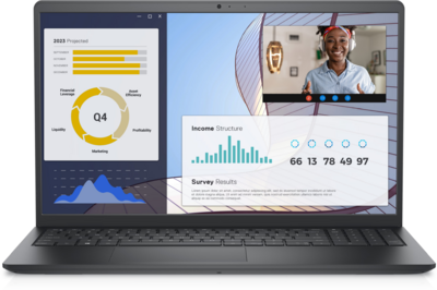 Dell Vostro 15 (3530) N1603PVNB3530EMEA01H - 15,6" FullHD, Core i3-1305U, 8GB, 256GB SSD, Microsoft Windows 11 Home - Fekete Üzleti Laptop 3 év garanciával