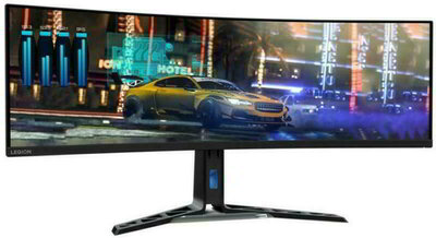 Lenovo Legion R45w-30 Monitor (67B1GAC3EU) - 44.5" QHD ( 5120X1440),16:9, 3000:1, 450cd/m2, 1ms, HDMI, DisplayPort, VESA 3 év garancia, Fekete színben