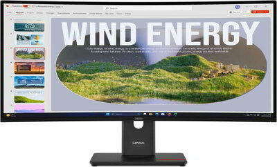 Lenovo 34" ThinkVision T34WD-40 Monitor (64AEGAT1EU) - 34,8", 3440X1440 ,21:9, 1500:1, 250cd/m, 4ms, HDMI,usb-c DP, VESA, 3 év garancia, Fekete színben